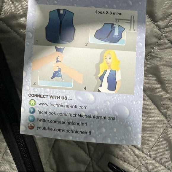 Tech Niche Hyper Kewl Vest, Evaporative Cooling Vest - Deluxe, New with Tags - Picture 4 of 7